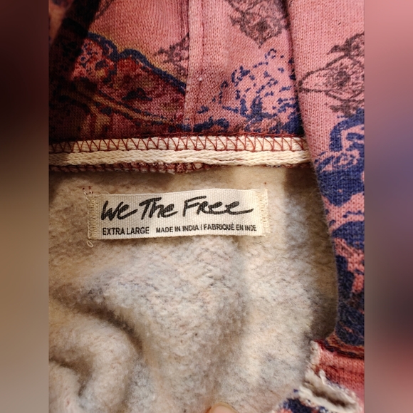 We The Free Printed It's A Vibe Hoodie In Desert Rose Combo In Pink - Picture 2 of 12